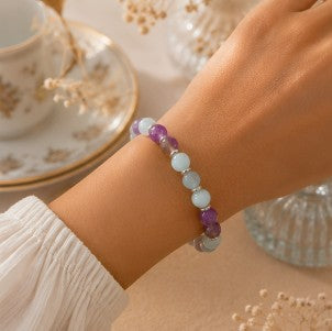 Bracelet Améthyste et Aigue-marine