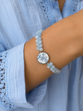 Bracelet en Aigue-Marine sur macramé - Pierres naturelles