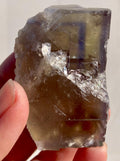 Fluorite Verte à Biréfringence Bleue – La Barre, Auvergne, France