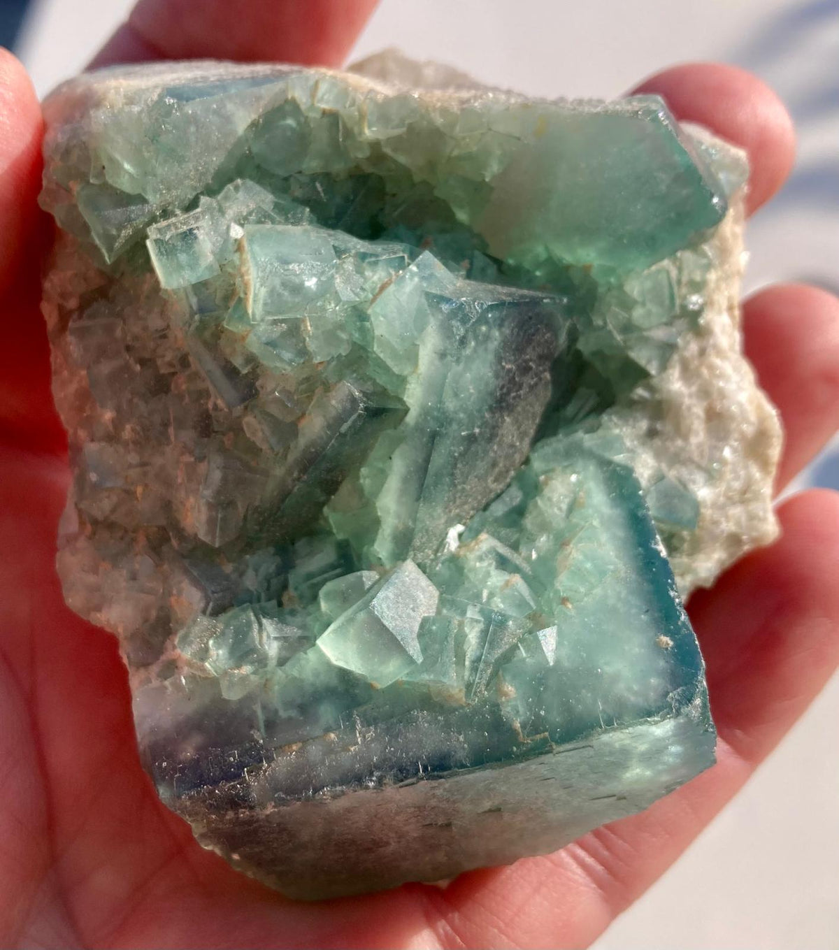Fluorite Verte à Biréfringence Bleue – Madagascar