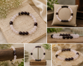 Bracelet Grenat et Quartz rose - Pierres naturelles