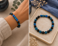 Bracelet Apatite bleue et Onyx