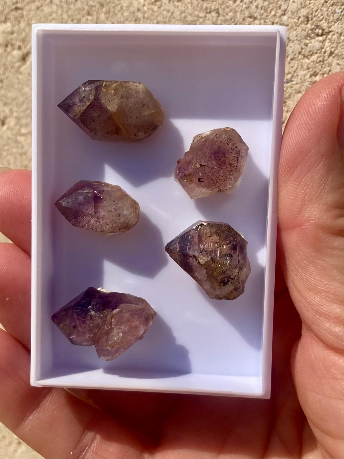 Lot de 5 Quartz Améthyste – Saint-Raphaël, Var (France)