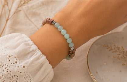 Bracelet Aventurine verte et Unakite - Pierres minérales