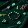 Bracelet Malachite et Pierre de Lave - Pierres minérales