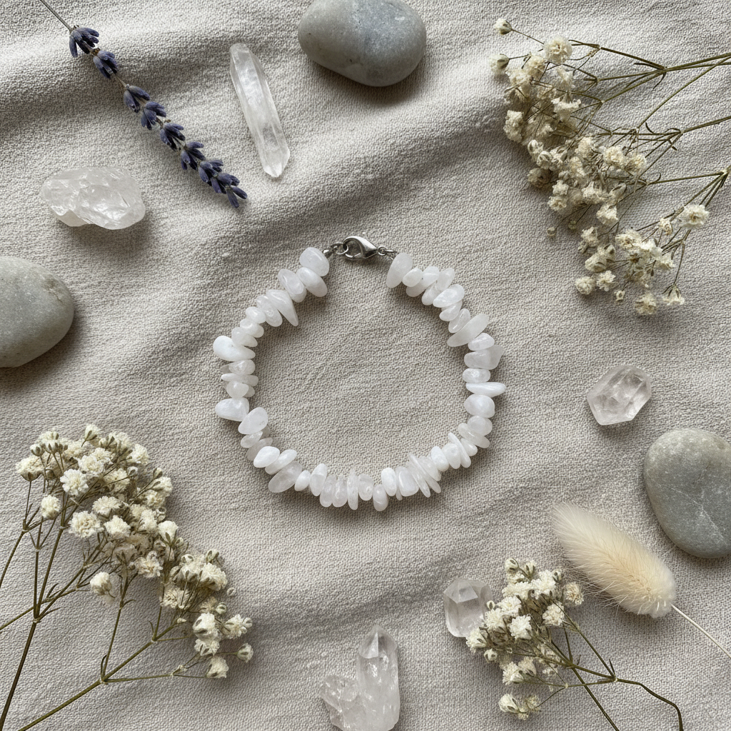 Bracelet pierre de lune avec déco