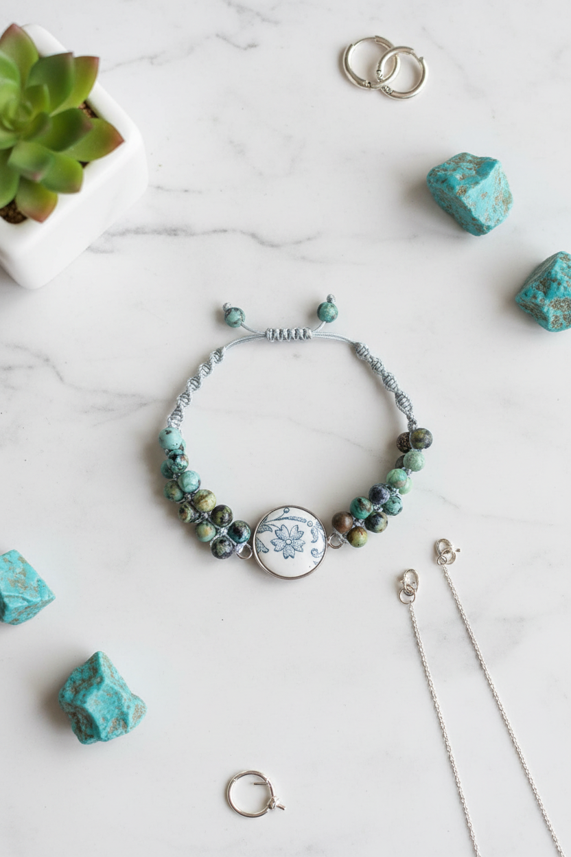 Bracelet Turquoise non stabilisée - Pierres naturelles