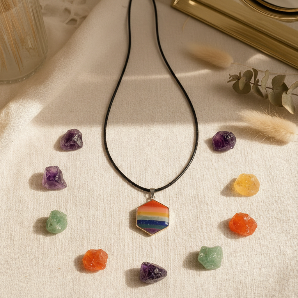 Pendentif 7 Chakras - Pierres naturelles