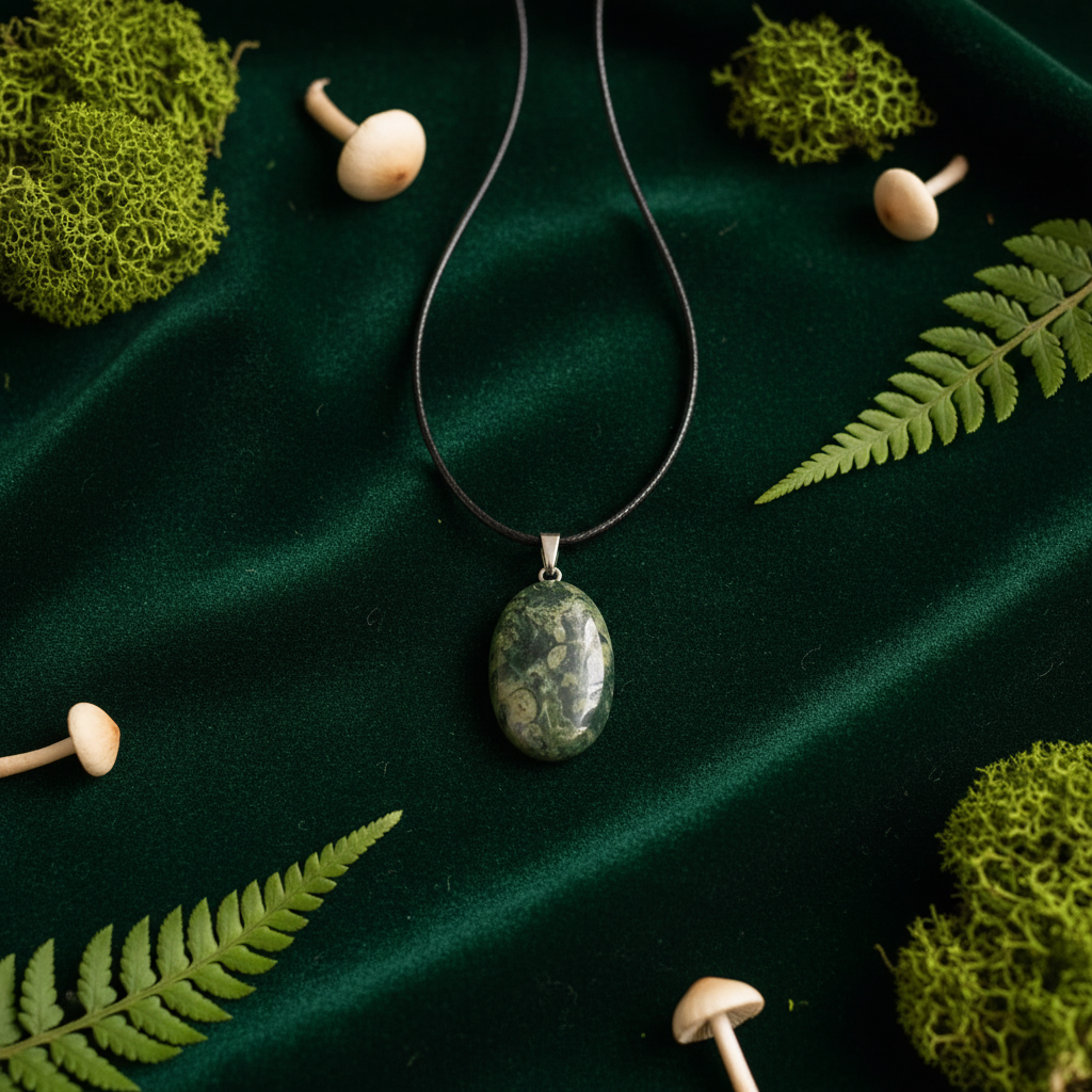 Pendentif Agate Mousse - Pierre Minérale